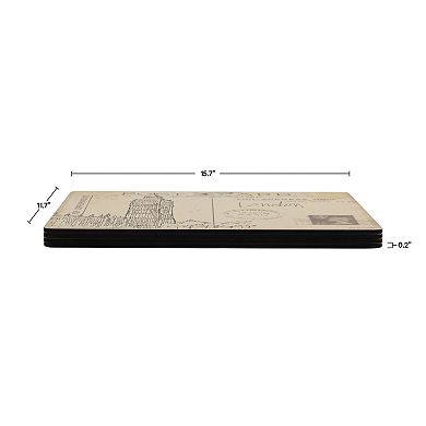 Pimpernel Postcard Sketches Placemats, Set Of 4