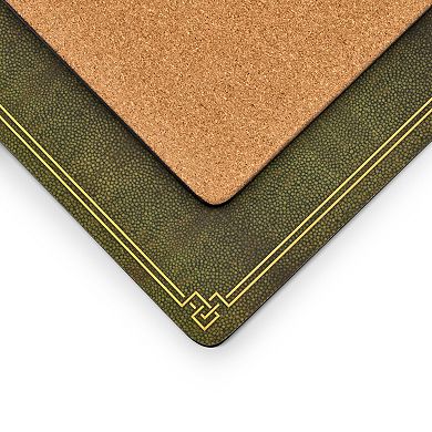 Pimpernel Shagreen Leather Placemats, Set Of 4