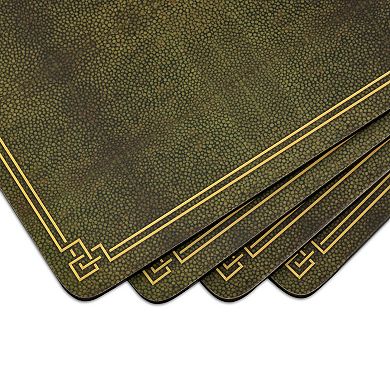 Pimpernel Shagreen Leather Placemats, Set Of 4