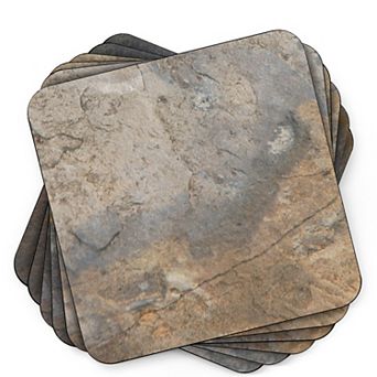 Pimpernel Earth Slate Coasters, Set Of 6