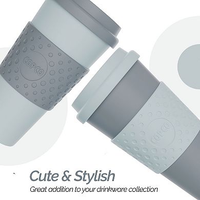 Copco Acadia To Go Lidded Mug Set Of 2, 16 Oz. Reusable Durable & Bpa-free, Double-wall Insulation