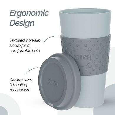 Copco Acadia To Go Lidded Mug Set Of 2, 16 Oz. Reusable Durable & Bpa-free, Double-wall Insulation