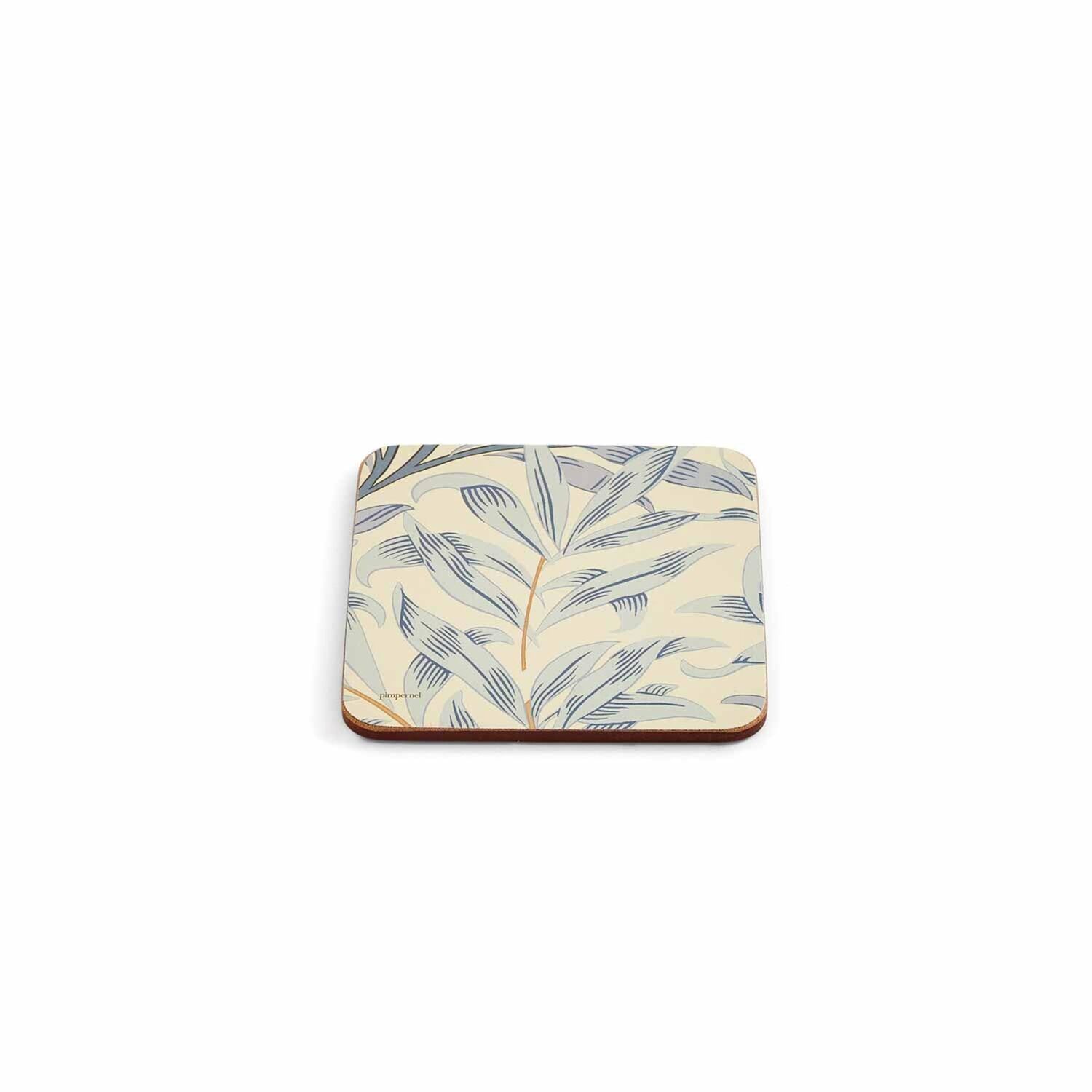Lot De 6 Dessous De Verre Pimpernel Morris & Co – Motif Willow Bough – Liège, Bois Et Laminé – Carrés