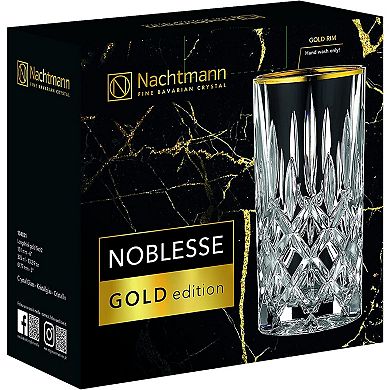 Nachtmann Noblesse Gold Long Drink Glass, Set Of 2
