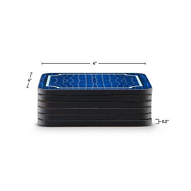 Pimpernel Blue Croc Leather Coasters, Set Of 6