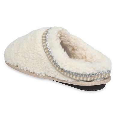 GaaHuu Women's Braid Trim Sherpa Clog Slippers