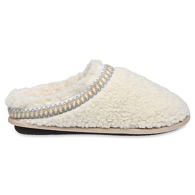 GaaHuu Women's Braid Trim Sherpa Clog Slippers