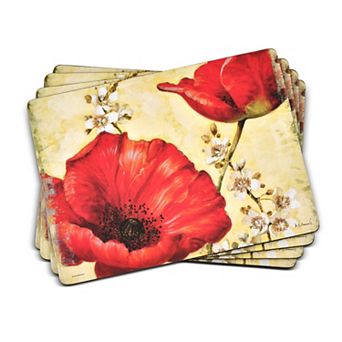Pimpernel Poppy De Villeneuve Placemats, Set Of 4
