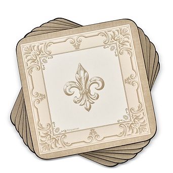 Pimpernel Fdc-fleur De Lys Coasters, Set Of 6