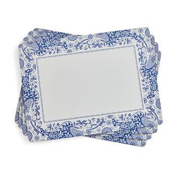 Pimpernel Blue Italian Brocato Placemats, Set Of 4