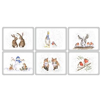 Pimpernel Wrendale Designs Christmas Placemats, Set Of 6