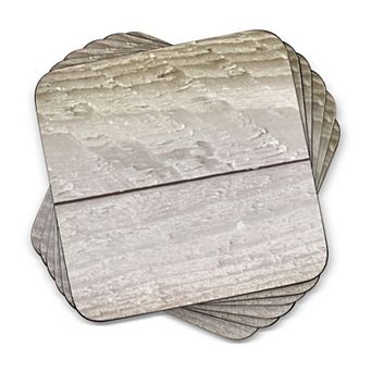 Pimpernel Driftwood Coasters Set of 4, Square Cork-Backed Drink Mats Gray & Brown