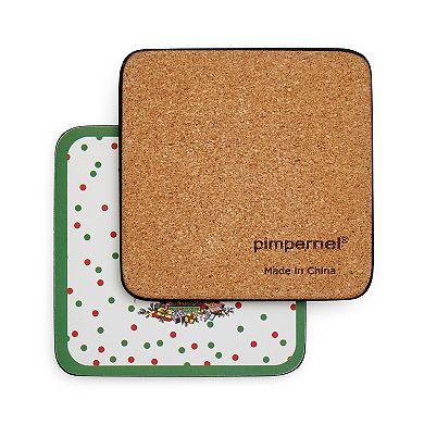 Pimpernel Christmas Tree Polka Dot Coasters, Set Of 6