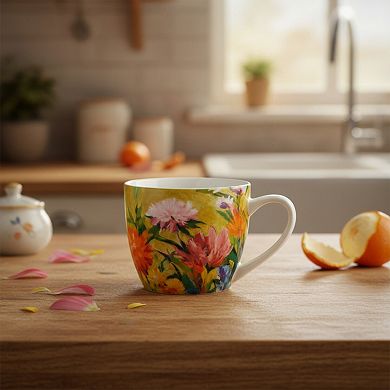 Pimpernel Porcelain Mug 16 oz Exotic Floral Botanical, Dishwasher & Microwave Safe