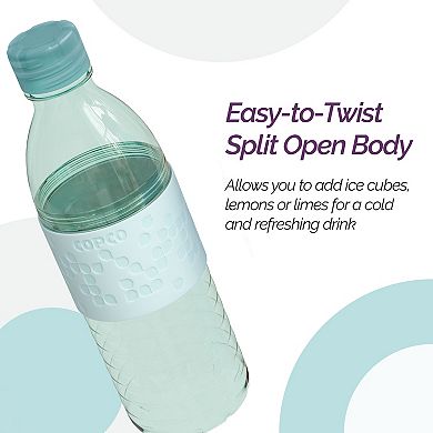 Copco Hydra 2-Pack Water Bottle 16.9 Ounce, Non Slip Sleeve, Bpa Free, Tritan Plastic Reusable