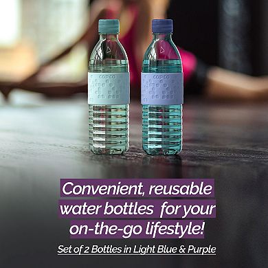 Copco Hydra 2-Pack Water Bottle 16.9 Ounce, Non Slip Sleeve, Bpa Free, Tritan Plastic Reusable