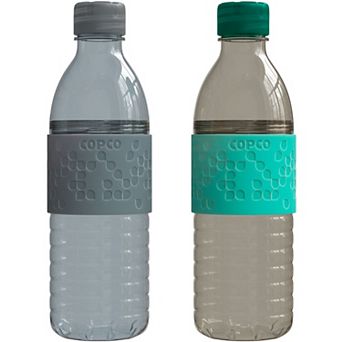 Copco Hydra 2-Pack Water Bottle 16.9 Ounce, Non Slip Sleeve, Bpa Free, Tritan Plastic Reusable