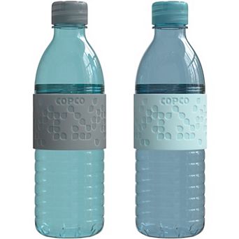 Copco Hydra 2-Pack Water Bottle 16.9 Ounce, Non Slip Sleeve, Bpa Free, Tritan Plastic Reusable