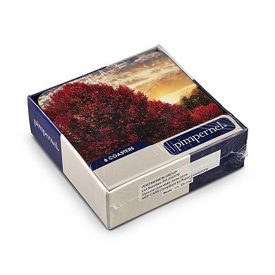 Pimpernel Crimson Trees Coasters, Set Of 6