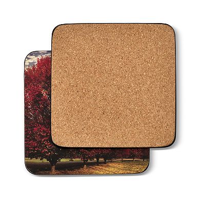 Pimpernel Crimson Trees Coasters, Set Of 6