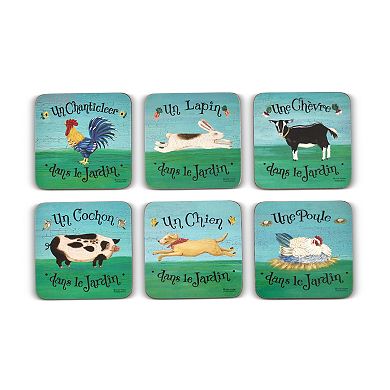 Pimpernel Dans Le Jardin Coasters, Set Of 6