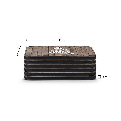 Pimpernel Wooden White Christmas Coasters, Set Of 6