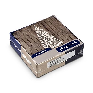 Pimpernel Wooden White Christmas Coasters, Set Of 6