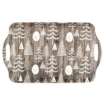 Pimpernel Wooden White Christmas Melamine Large Handled Tray