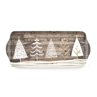Pimpernel Wooden White Christmas Melamine Sandwich Tray