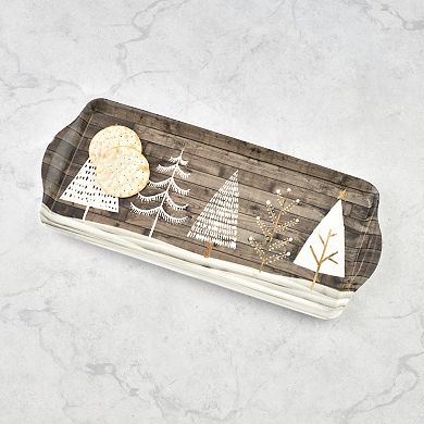 Pimpernel Wooden White Christmas Melamine Sandwich Tray
