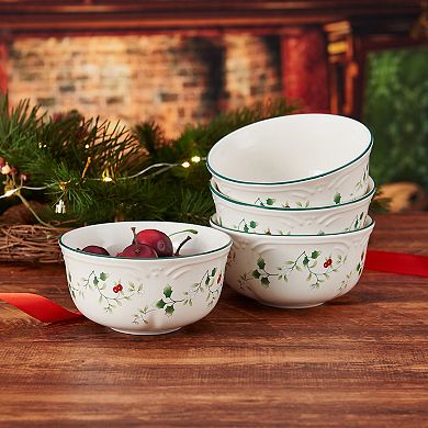 Pfaltzgraff Winterberry 24oz Deep Soup-Cereal Bowl Set of 4