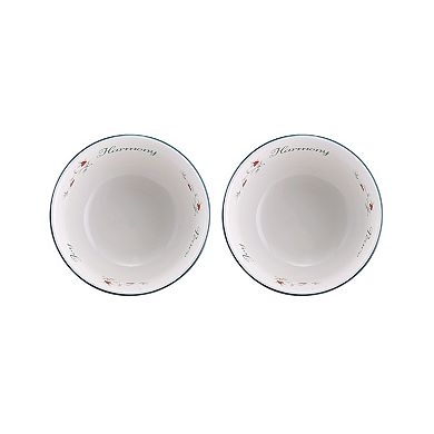 Pfaltzgraff Winterberry Sentiment Dessert Bowls Set of 2