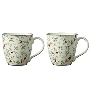 Pfaltzgraff Winterberry Holiday Porcelain 20oz Mugs Set of 2