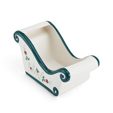 Pfaltzgraff Winterberry 8.75 Inch Sled Candy Bowl