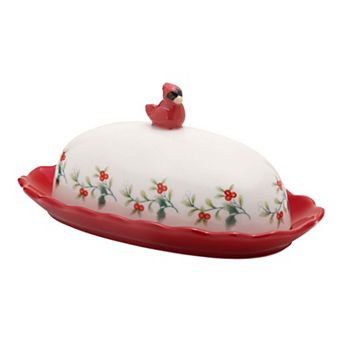 Pfaltzgraff Winterberry Cardinal Butter Dish