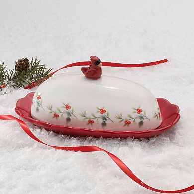 Pfaltzgraff Winterberry Cardinal Butter Dish