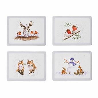 Pimpernel Wrendale Designs Christmas Placemats, Set Of 4