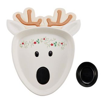 Pfaltzgraff Winterberry Reindeer Chip And Dip Set