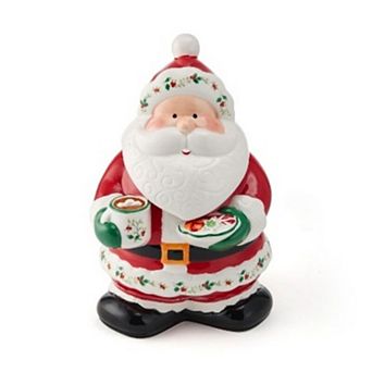 Pfaltzgraff Winterberry 10 Inch Santa Cookie Jar