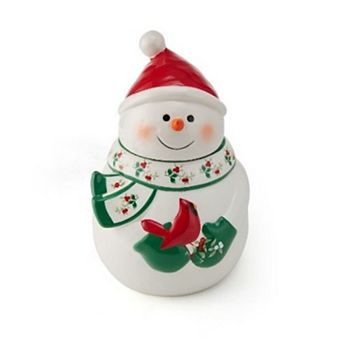 Pfaltzgraff Winterberry 10 Inch Snowman Cookie Jar