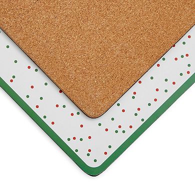 Pimpernel Christmas Tree Polka Dot Placemats, Set Of 4