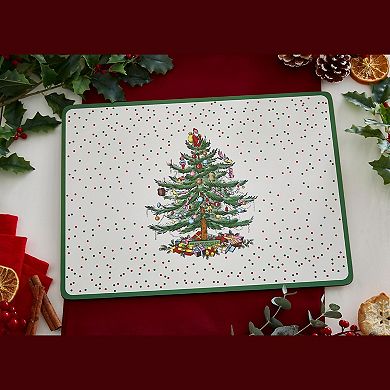 Pimpernel Christmas Tree Polka Dot Placemats, Set Of 4