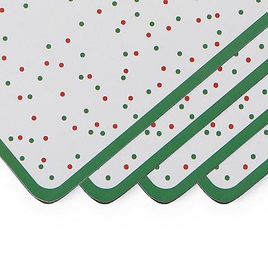 Pimpernel Christmas Tree Polka Dot Placemats, Set Of 4