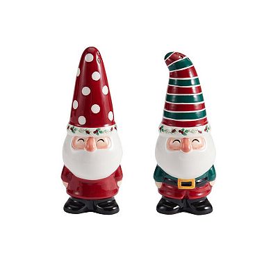 Pfaltzgraff Winterberry 7.25 Inch Gnome Serving Bowl with Salt and Pepper Set