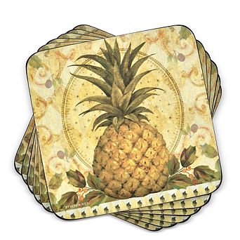 Pimpernel Golden Pineapple Coasters, Set Of 6