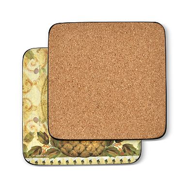 Pimpernel Golden Pineapple Coasters, Set Of 6