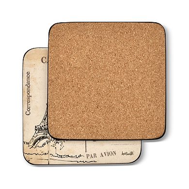 Pimpernel Postcard Sketches Coasters, Set Of 6