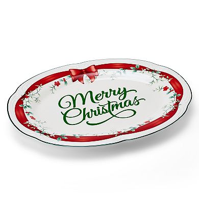 Pfaltzgraff Winterberry 14-in. Merry Christmas Platter
