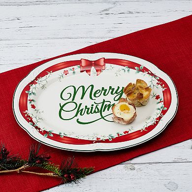 Pfaltzgraff Winterberry 14-in. Merry Christmas Platter