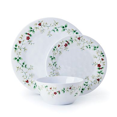 Pfaltzgraff Winterberry 24-Piece Melamine Dinnerware Set, Service for 8